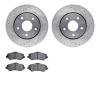 7502-40468 Drilled/Slotted Brake Rotors w/5000 Advanced Brake Pads Kit [Silver], 2008-2008 Mopar, Position: Front - image 1