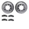 7502-40487 Drilled/Slotted Brake Rotors w/5000 Advanced Brake Pads Kit [Silver], Fits Select Mopar, Position: Front - image 1