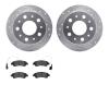 7502-40504 Drilled/Slotted Brake Rotors w/5000 Advanced Brake Pads Kit [Silver], 2014-2021 Mopar, Position: Rear - image 1