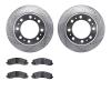 7502-40517 Drilled/Slotted Brake Rotors w/5000 Advanced Brake Pads Kit [Silver], Fits Select Mopar, Position: Rear - image 1