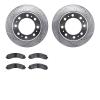 7502-40518 Drilled/Slotted Brake Rotors w/5000 Advanced Brake Pads Kit [Silver], Fits Select Mopar, Position: Rear - image 1