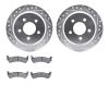 7502-42018 Drilled/Slotted Brake Rotors w/5000 Advanced Brake Pads Kit [Silver], 1993-1994 Mopar, Position: Rear - image 1