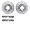 7502-42023 Drilled/Slotted Brake Rotors w/5000 Advanced Brake Pads Kit [Silver], 2003-2007 Mopar, Position: Rear - image 1