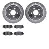 7502-42034 Drilled/Slotted Brake Rotors w/5000 Advanced Brake Pads Kit [Silver], 2007-2012 Mopar, Position: Rear - image 1