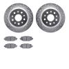 7502-42036 Drilled/Slotted Brake Rotors w/5000 Advanced Brake Pads Kit [Silver], Fits Select Mopar, Position: Rear - image 1