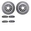 7502-42041 Drilled/Slotted Brake Rotors w/5000 Advanced Brake Pads Kit [Silver], Fits Select Mopar, Position: Rear - image 1