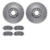 7502-42042 Drilled/Slotted Brake Rotors w/5000 Advanced Brake Pads Kit [Silver], Fits Select Mopar, Position: Front - image 1