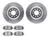7502-42044 Drilled/Slotted Brake Rotors w/5000 Advanced Brake Pads Kit [Silver], Fits Select Mopar, Position: Rear - image 1