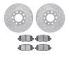 7502-42045 Drilled/Slotted Brake Rotors w/5000 Advanced Brake Pads Kit [Silver], Fits Select Mopar, Position: Rear - image 1