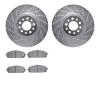 7502-42048 Drilled/Slotted Brake Rotors w/5000 Advanced Brake Pads Kit [Silver], 2015-2021 Mopar, Position: Front - image 1