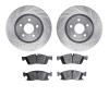 7502-42049 Drilled/Slotted Brake Rotors w/5000 Advanced Brake Pads Kit [Silver], 2013-2021 Mopar, Position: Front - image 1