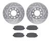 7502-42052 Drilled/Slotted Brake Rotors w/5000 Advanced Brake Pads Kit [Silver], Fits Select Mopar, Position: Rear - image 1
