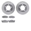 7502-42064 Drilled/Slotted Brake Rotors w/5000 Advanced Brake Pads Kit [Silver], 1978-1979 Mopar, Position: Front - image 1