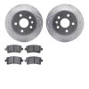 7502-45008 Drilled/Slotted Brake Rotors w/5000 Advanced Brake Pads Kit [Silver], 2011-2016 GM, Position: Rear - image 1