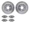 7502-45016 Drilled/Slotted Brake Rotors w/5000 Advanced Brake Pads Kit [Silver], Fits Select GM, Position: Rear - image 1