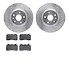 7502-45017 Drilled/Slotted Brake Rotors w/5000 Advanced Brake Pads Kit [Silver], 2013-2019 GM, Position: Front - image 1