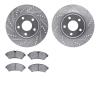 7502-45036 Drilled/Slotted Brake Rotors w/5000 Advanced Brake Pads Kit [Silver], 1998-2002 GM, Position: Front - image 1