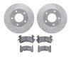 7502-45045 Drilled/Slotted Brake Rotors w/5000 Advanced Brake Pads Kit [Silver], 1979-1980 GM, Position: Rear - image 1