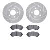 7502-45091 Drilled/Slotted Brake Rotors w/5000 Advanced Brake Pads Kit [Silver], 2001-2007 GM, Position: Front - image 1