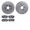 7502-45115 Drilled/Slotted Brake Rotors w/5000 Advanced Brake Pads Kit [Silver], 2011-2011 GM, Position: Front - image 1