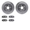 7502-46017 Drilled/Slotted Brake Rotors w/5000 Advanced Brake Pads Kit [Silver], 2014-2019 GM, Position: Rear - image 1