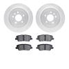 7502-46025 Drilled/Slotted Brake Rotors w/5000 Advanced Brake Pads Kit [Silver], 2013-2015 GM, Position: Rear - image 1