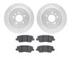 7502-46026 Drilled/Slotted Brake Rotors w/5000 Advanced Brake Pads Kit [Silver], 2013-2019 GM, Position: Rear - image 1