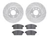 7502-46027 Drilled/Slotted Brake Rotors w/5000 Advanced Brake Pads Kit [Silver], 2013-2019 GM, Position: Front - image 1