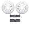 7502-46037 Drilled/Slotted Brake Rotors w/5000 Advanced Brake Pads Kit [Silver], 2016-2020 GM, Position: Front - image 1