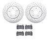 7502-46038 Drilled/Slotted Brake Rotors w/5000 Advanced Brake Pads Kit [Silver], 2016-2019 GM, Position: Front - image 1