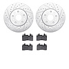 7502-46039 Drilled/Slotted Brake Rotors w/5000 Advanced Brake Pads Kit [Silver], 2019-2019 GM, Position: Front - image 1