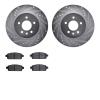 7502-46041 Drilled/Slotted Brake Rotors w/5000 Advanced Brake Pads Kit [Silver], 2016-2016 GM, Position: Rear - image 1