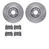 7502-46046 Drilled/Slotted Brake Rotors w/5000 Advanced Brake Pads Kit [Silver], 2016-2016 GM, Position: Front - image 1