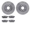 7502-46048 Drilled/Slotted Brake Rotors w/5000 Advanced Brake Pads Kit [Silver], 2004-2009 GM, Position: Rear - image 1