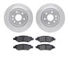7502-46049 Drilled/Slotted Brake Rotors w/5000 Advanced Brake Pads Kit [Silver], 2010-2016 GM, Position: Rear - image 1