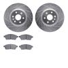 7502-46050 Drilled/Slotted Brake Rotors w/5000 Advanced Brake Pads Kit [Silver], 2010-2016 GM, Position: Front - image 1