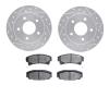 7502-46070 Drilled/Slotted Brake Rotors w/5000 Advanced Brake Pads Kit [Silver], 1986-1992 GM, Position: Rear - image 1