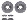 7502-46107 Drilled/Slotted Brake Rotors w/5000 Advanced Brake Pads Kit [Silver], 2003-2005 GM, Position: Front - image 1