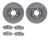 7502-46108 Drilled/Slotted Brake Rotors w/5000 Advanced Brake Pads Kit [Silver], 2003-2003 GM, Position: Front - image 1