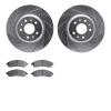 7502-46139 Drilled/Slotted Brake Rotors w/5000 Advanced Brake Pads Kit [Silver], 2005-2008 GM, Position: Front - image 1