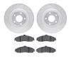 7502-46147 Drilled/Slotted Brake Rotors w/5000 Advanced Brake Pads Kit [Silver], 2005-2010 GM, Position: Front - image 1