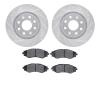 7502-47001 Drilled/Slotted Brake Rotors w/5000 Advanced Brake Pads Kit [Silver], 2004-2017 GM, Position: Front - image 1
