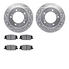 7502-47007 Drilled/Slotted Brake Rotors w/5000 Advanced Brake Pads Kit [Silver], 1983-1995 Suzuki, Position: Front - image 1