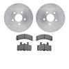 7502-47011 Drilled/Slotted Brake Rotors w/5000 Advanced Brake Pads Kit [Silver], 1990-1992 GM, Position: Front - image 1