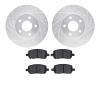 7502-47016 Drilled/Slotted Brake Rotors w/5000 Advanced Brake Pads Kit [Silver], 2007-2010 GM, Position: Front - image 1