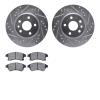 7502-47022 Drilled/Slotted Brake Rotors w/5000 Advanced Brake Pads Kit [Silver], 2011-2017 GM, Position: Front - image 1