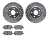 7502-47023 Drilled/Slotted Brake Rotors w/5000 Advanced Brake Pads Kit [Silver], Fits Select GM, Position: Front - image 1
