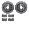 7502-47025 Drilled/Slotted Brake Rotors w/5000 Advanced Brake Pads Kit [Silver], 2014-2019 GM, Position: Rear - image 1