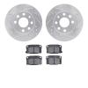 7502-47027 Drilled/Slotted Brake Rotors w/5000 Advanced Brake Pads Kit [Silver], 1988-1993 GM, Position: Front - image 1