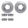 7502-47035 Drilled/Slotted Brake Rotors w/5000 Advanced Brake Pads Kit [Silver], 1989-1998 GM, Position: Front - image 1